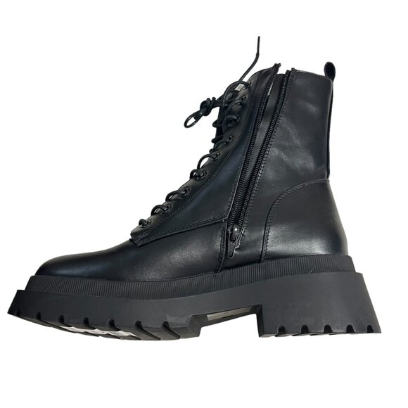 New Look combat boots chunky heel platform side zip sz 40 or US 9 - Picture 2 of 7